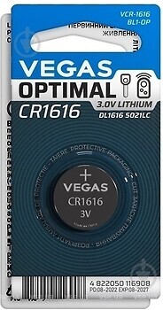 Фото Vegas Optimal CR1616 1 шт (VCR-1616BL1-OP)
