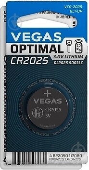Фото Vegas Optimal CR2025 1 шт (VCR-2025BL1-OP)