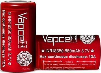 Фото Vapcell 18350 10A 3.7V 850 mAh 1 шт