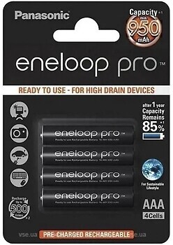 Фото Panasonic Eneloop Pro AAA 950 mAh 4 шт