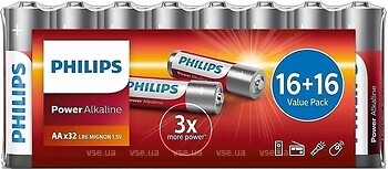 Фото Philips AA Power Alkaline 32 шт (LR6P32FV/10)