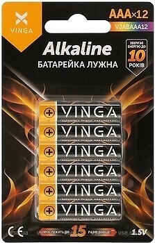 Фото Vinga AAA LR03 Alkaline 12 шт (VJABAAA12)