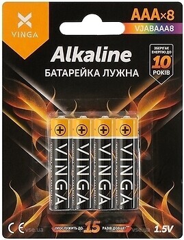 Фото Vinga AAA LR03 Alkaline 8 шт (VJABAAA8)