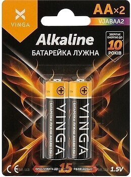 Фото Vinga AA LR6 Alkaline 2 шт (VJABAA2)