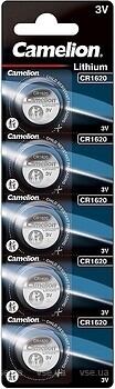 Фото Camelion CR-1620 3V Lithium 5 шт (CR1620-BP5/13005620)