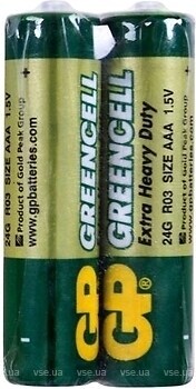 Фото GP Batteries Greencell 24G- S2 R03 AAA (200/1000) 2 шт (ЦБ-0064698)