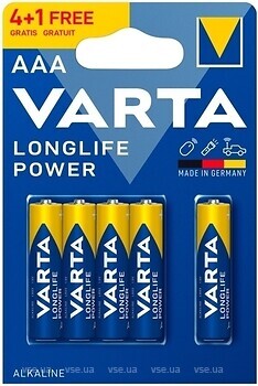 Фото Varta LongLife Power AAA Alkaline 4+1 шт