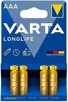 Фото Varta LongLife AAA Alkaline 4 шт