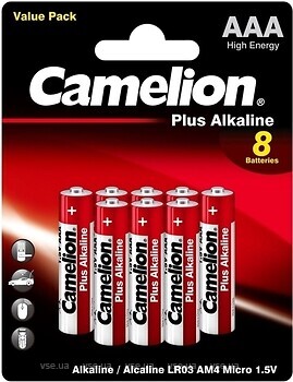 Фото Camelion Plus Alkaline AAA LR03 Alkaline 5+3 шт