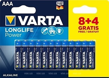 Фото Varta Longlife Power AAA 8+4 шт
