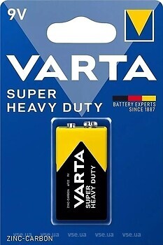 Фото Varta Super Heavy Duty 9V 6F22 1 шт