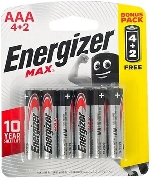 Фото Energizer Max AAA LR03 Alkaline 4+2 шт