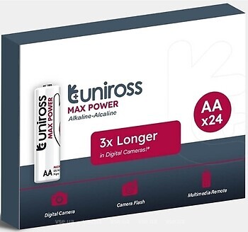 Фото Uniross LR6 AA Max Power 24 шт