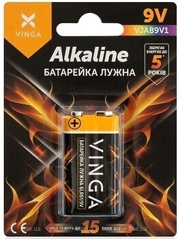 Фото Vinga 9V 6LR61 1 шт (VJAB9V1)