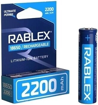 Фото Rablex 18650 3.7V 2200 mAh з захистом 1 шт