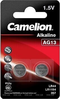 Фото Camelion AG13/LR44 2 шт (12050213)