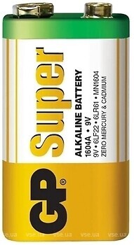 Фото GP Batteries 6F22/6LR61 Alkaline 1 шт