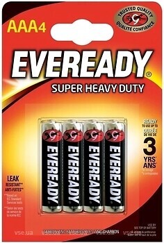 Фото Energizer Eveready AAA Super Heavy Duty 4 шт (7638900227550)