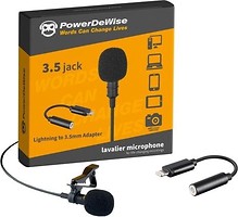 Фото Powerdewise Lavalier Lapel Microphone + Lightning Adapter (X0025U06HL)