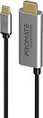 Фото Promate USB Type-C - HDMI 1.8m (hdmi-pd100.grey)