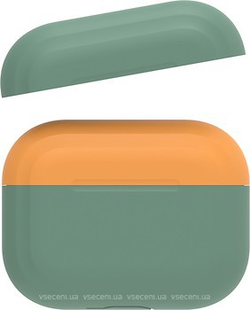 Фото Ahastyle Silicone Duo Case for Apple AirPods Pro Midnight Green/Orange (AHA-0P200-DDO)