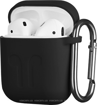 Фото 2E Pure Color Imprint Silicone Case 1.5 mm for Apple AirPods Black (2E-AIR-PODS-IBSI-1.5-BK)