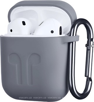 Фото 2E Pure Color Imprint Silicone Case 1.5 mm for Apple AirPods Grey (2E-AIR-PODS-IBSI-1.5-GR)