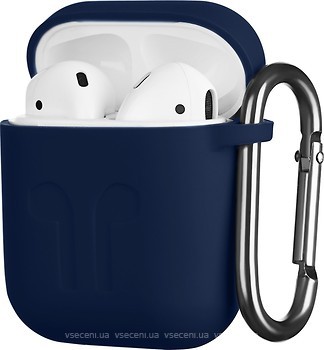 Фото 2E Pure Color Imprint Silicone Case 1.5 mm for Apple AirPods Navy (2E-AIR-PODS-IBSI-1.5-NV)