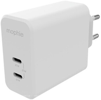 Фото Mophie Mophie GaN Charger Dual 2 USB-C 67W White