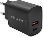 Фото Qoltec GaN Power Pro Charger 1xUSB-C 1xUSB-A 30W (52377)