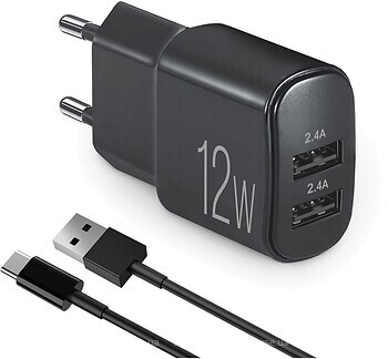 Фото Brevia ePower 12W 2xUSB-A USB Type-C Cable (45012DUCB)