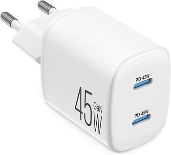 Фото Brevia ePowerGaN PD45W 2xUSB-C (44045GDCW)