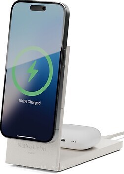 Фото Native Union Rise 2-in-1 Magnetic Wireless Charger Sandstone (RS-2IN1-SAN)
