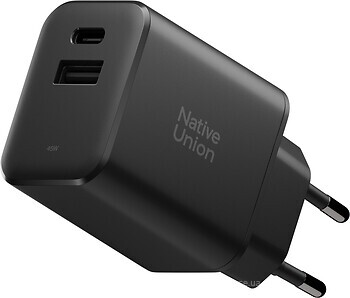 Фото Native Union Fast GaN Charger PD 45W 1C + 1A Black (FAST-PD45AC-BLK-EU)