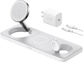 Фото Anker MagGo Wireless Charging Station 15W 3in1 White (B25M1321)