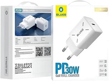 Фото Blueo GaN 30W USB-C Fast Charger White (BT5925)