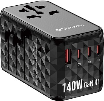 Фото Verbatim GaN III 140W Universal Travel Adapter UTA-10 (32125)