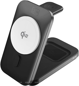 Фото 3mk 15W Qi2 MPP MagSafe Wireless Charger MagRocket 3-in-1 (3MK3IN1QI2B)