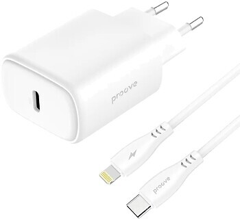 Фото Proove Silicone Power 2 Type-C 20W Lightning Cable White (WCSP22010002)