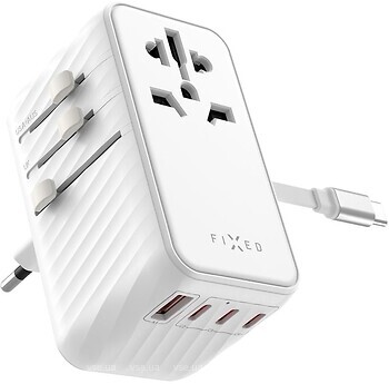 Фото Fixed Voyager World Adapter 4xUSB-C/1xUSB GaN 85W (FIXCT85-4C1A-WH)