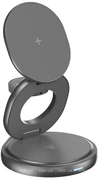 Фото Silver Monkey MagCharger 3in1 Foldable Travel Charging Station Black (SMA253)