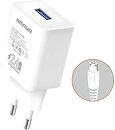 Фото Amaya M3 2.4A 1USB-A Micro-USB Cable White (84597)