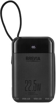 Фото Brevia 22.5W Type-C + Lightning Cable Li-Pol LCD 20000 mAh Black (45222BR)