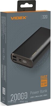 Фото Videx VPB-320-B 20000 mAh Black