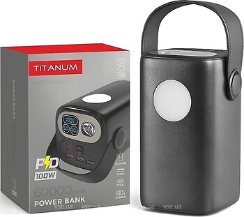 Фото Titanum WC60 PD100W 60000 mAh Black (TPB-WC60-B/28499)