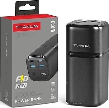 Фото Titanum WP33 PD70W 20000 mAh Black (TPB-WP33-B/28497)