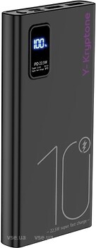 Фото Y-Kryptone GT-19 10000 mAh QC3.0 22.5W Fast Charge Black (YK-GT19-B)