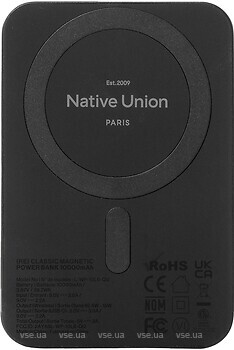 Фото Native Union (Re)Classic 10000 mAh Magnetic Black (PB-10KMS-BLK)