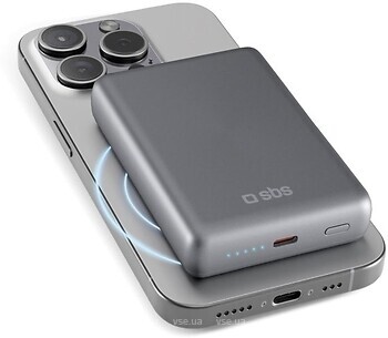 Фото SBS SlimMag 10000 mAh PD 20W Gray (TEBB10000MAGSLIM)