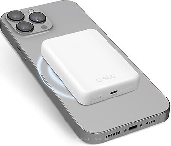 Фото SBS Ultra-Compact Wireless 5000 mAh White (TEBB5000HDMAG)